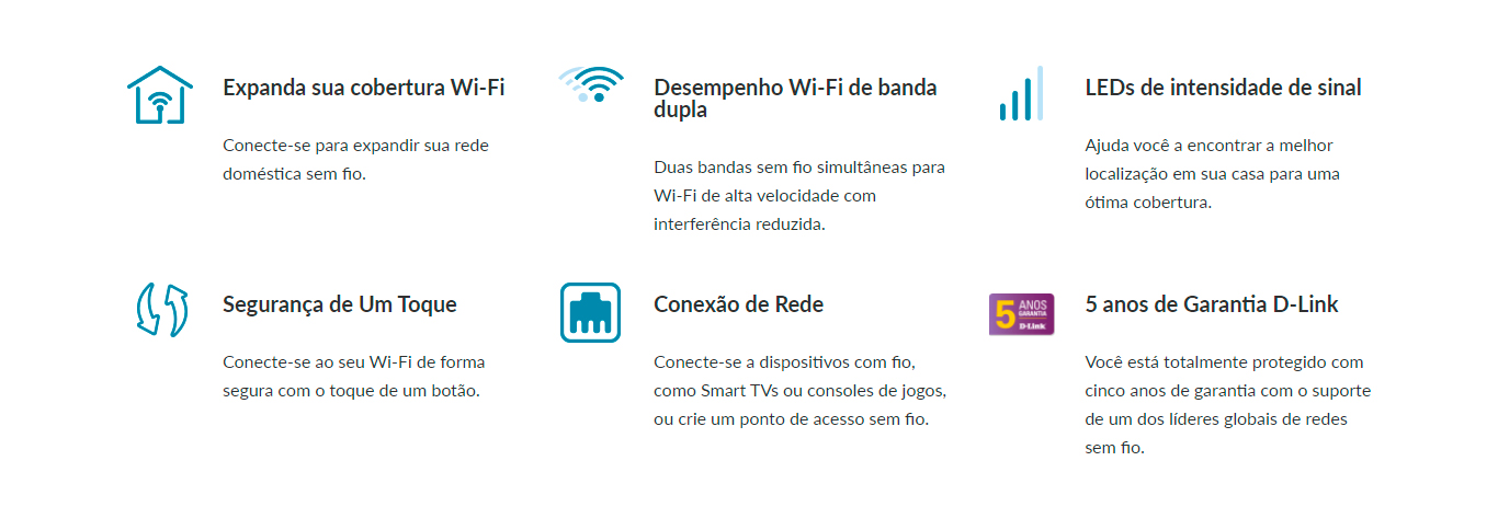 Repetidor Wi-Fi D-Link AC1200 1200Mbps Dual Band 2 Antenas - DAP-1610